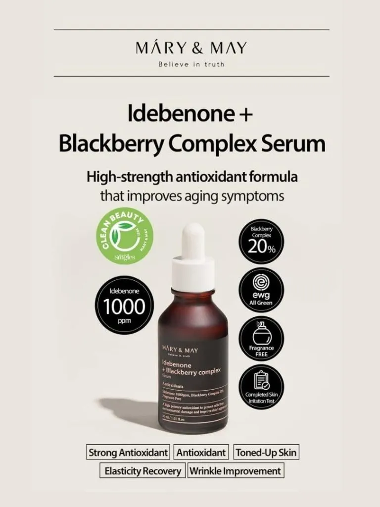Mary&May - Idebenone and Blackberry Complex Serum - Anti-Aging Serum with Idebenone - 30ml