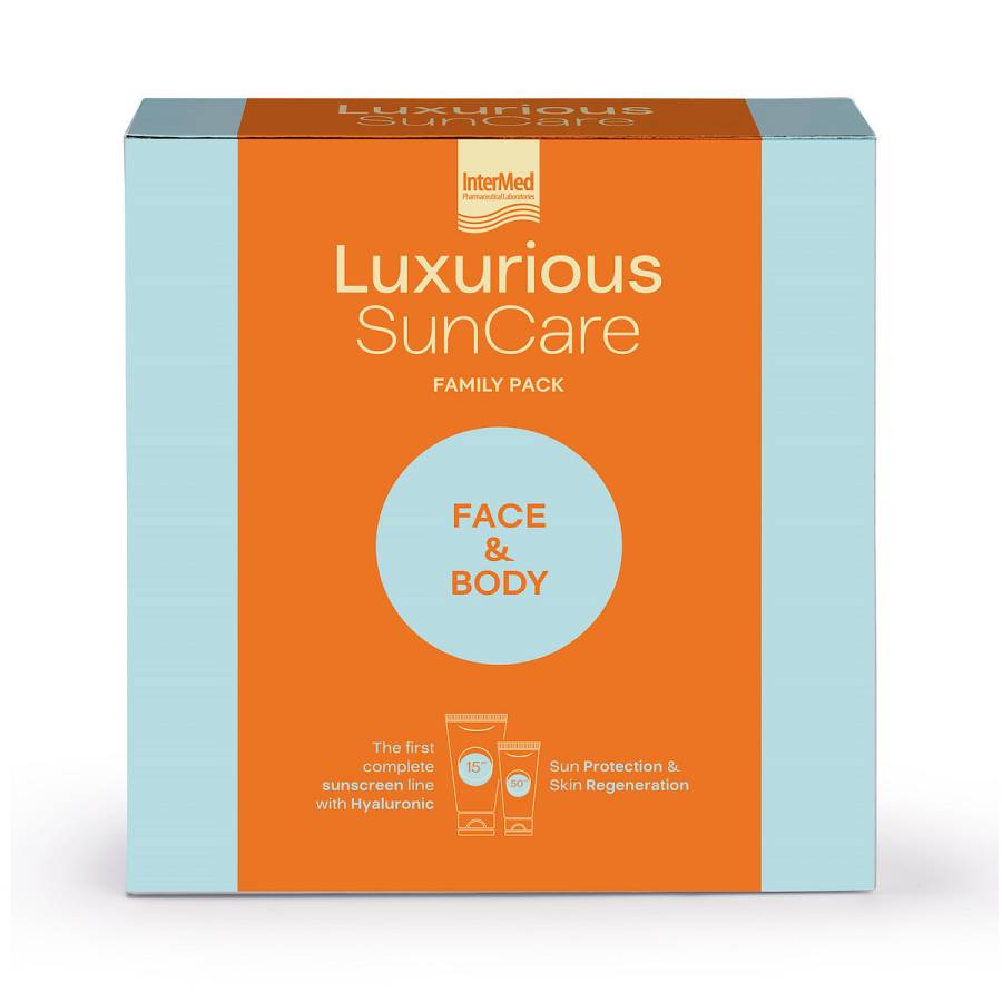 Intermed Luxurious SunCare Face & Body Family Pack με High Protection Face Cream SPF50, 75ml & Sun Protection Body Cream SPF15, 200ml, 1σετ