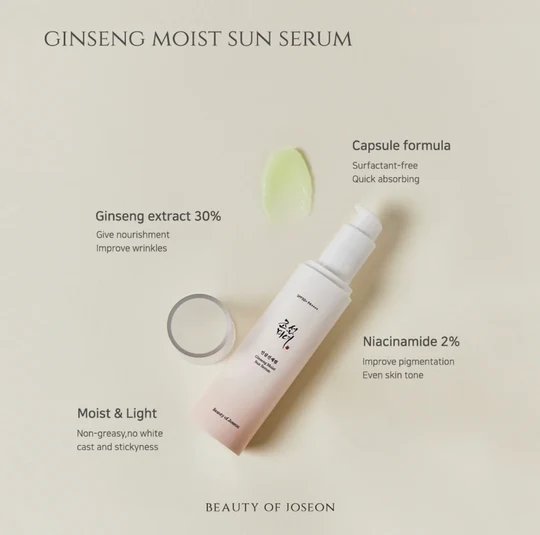 Beauty of Joseon Ginseng Moist Sun Serum SPF 50+ PA++++ – Αντιηλιακός ορός - 50 ml
