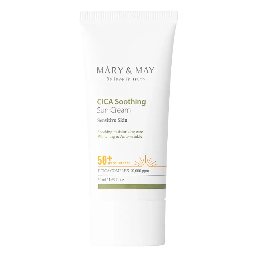 Mary&May - Cica Soothing Sun Cream SPF50+/PA++++ - Soothing and Moisturizing Sunscreen - 50ml
