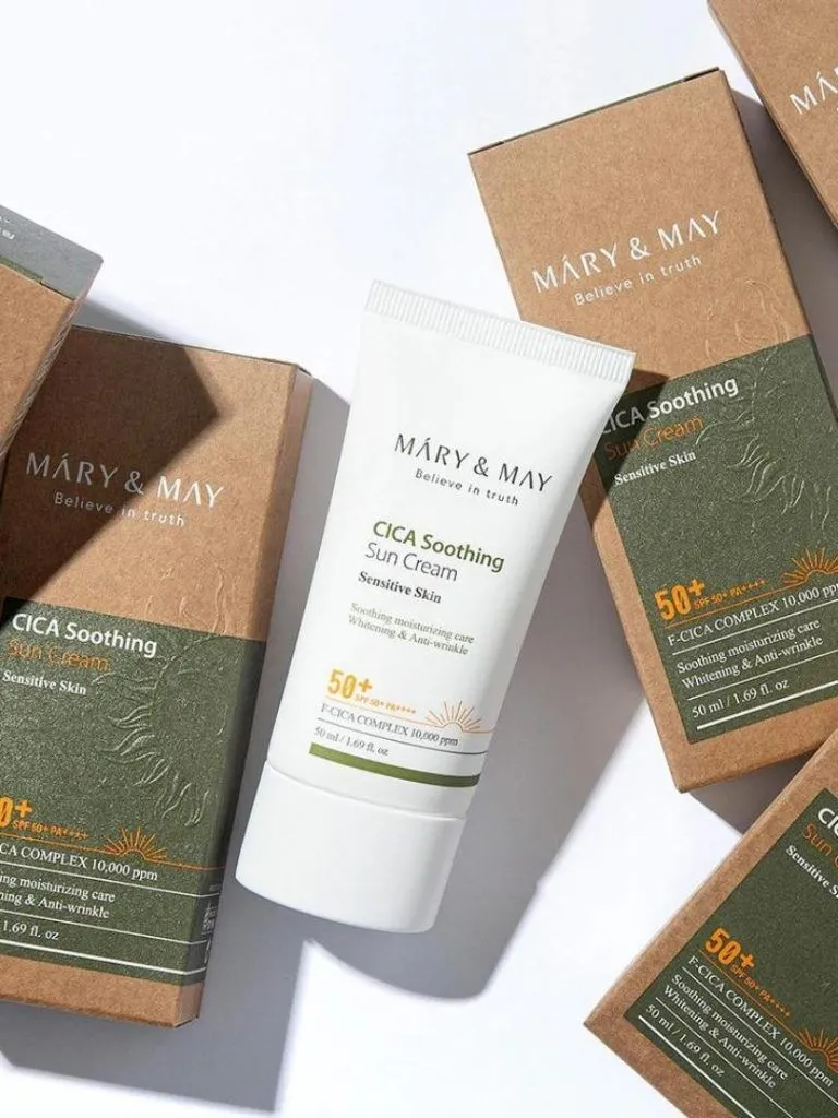 Mary&May - Cica Soothing Sun Cream SPF50+/PA++++ - Soothing and Moisturizing Sunscreen - 50ml