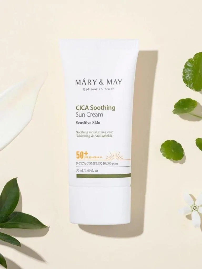Mary&May - Cica Soothing Sun Cream SPF50+/PA++++ - Soothing and Moisturizing Sunscreen - 50ml