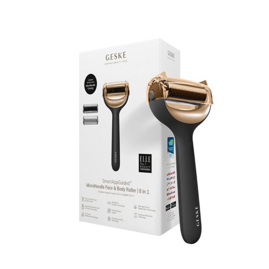 Geske MicroNeedle Face & Body Roller 8 in 1 Gray Συσκευή ομορφιάς με κεφαλή μεσοθεραπείας και ψύξης - 1 Τεμάχιο