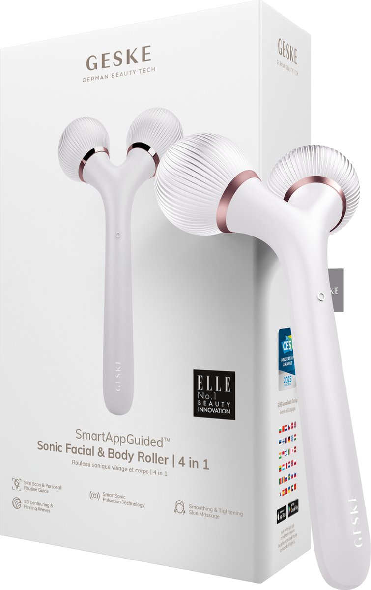 Geske Sonic SmartAppGuided Sonic Facial & Body Roller 4 in 1 Starlight  Συσκευή διόρθωσης περιγράμματος προσώπου και σύσφιξης για πρόσωπο και σώμα
