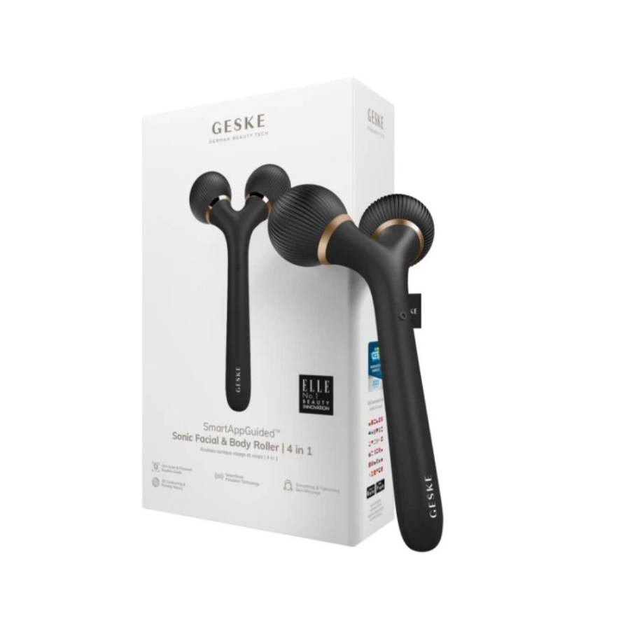 Geske Sonic Facial & Body Roller | 4 in 1 Grey Συσκευή διόρθωσης περιγράμματος προσώπου και σύσφιξης για πρόσωπο και σώμα - 1 τεμάχιο