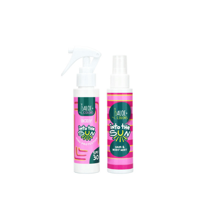 Aloe+ Colors Promo Into the Sun Body Sunscreen SPF30, 100ml & Hair & Body Mist, 100ml, 1set