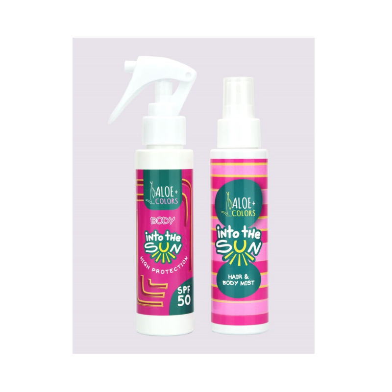 Aloe+ Colors Promo Into the Sun Body Sunscreen SPF50, 100ml & Hair & Body Mist, 100ml, 1σετ