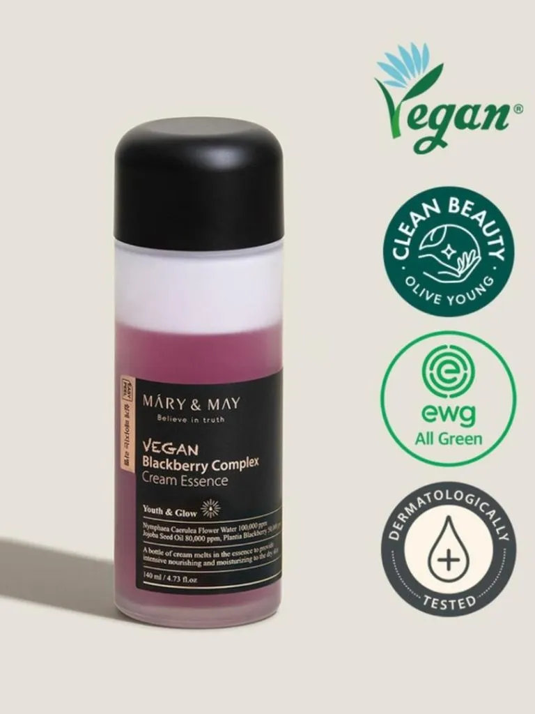 Mary & May Vegan Blackberry Complex Cream Essence – Διφασικό essence – κρέμα για βαθιά ενυδάτωση - 140ml
