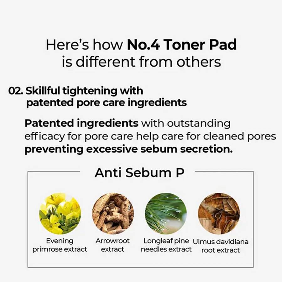 NUMBUZIN No. 4 Pore Zero Peeled Egg Toner Pad (70 Pads) - 190ml