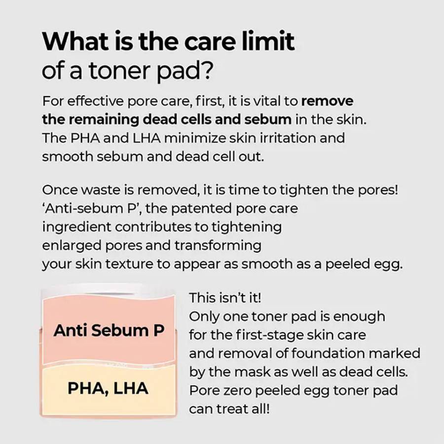 NUMBUZIN No. 4 Pore Zero Peeled Egg Toner Pad (70 Pads) - 190ml