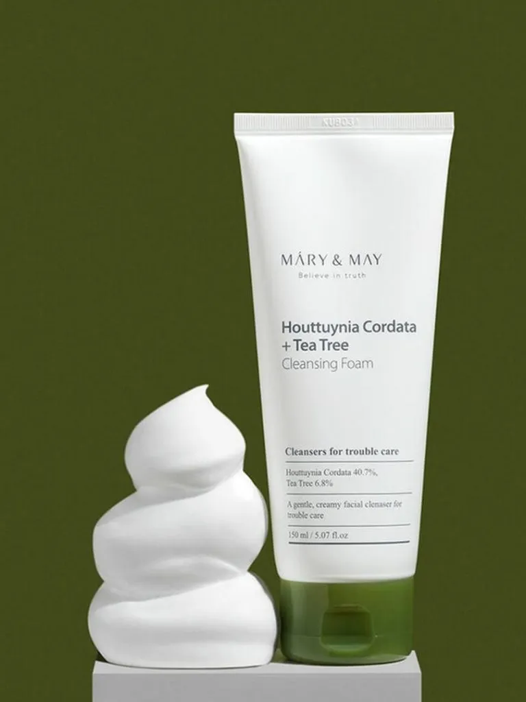 Mary & May Houttynia Cordata & Tea Tree Cleansing Foam – Καθαριστικός αφρός για βαθύ καθαρισμό των πόρων