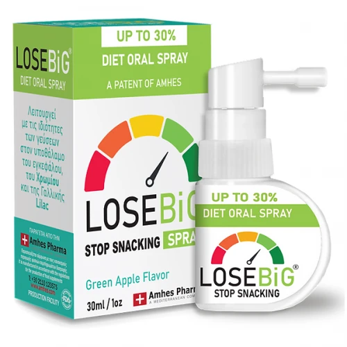 Amhes Pharma Diet Oral Spray Losebig Stop Snacking Spray Green Apple flavor, 30ml