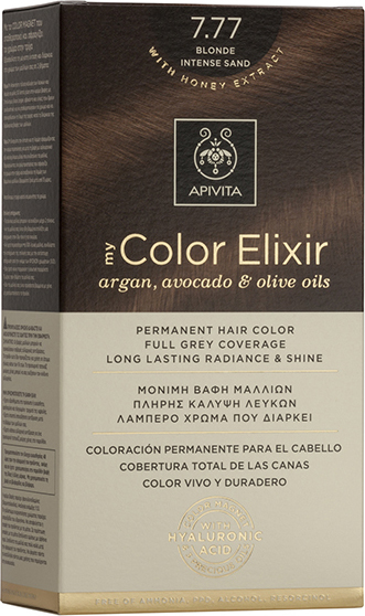 Apivita My Color Elixir Μόνιμη Βαφή Μαλλιών No 7.77 Ξανθό Έντονο Μπεζ