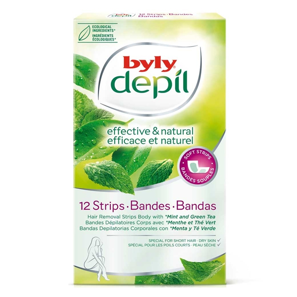 Byly - Facial Hair Removal Strips Depil 12 strips - Ταινίες  αποτρίχωση προσώπου με άρωμα Μέντας - 12 τμχ