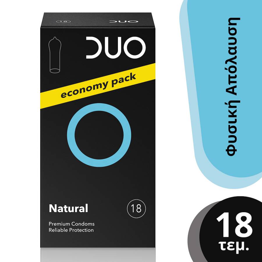 Duo Natural Προφυλακτικά Κανονικά & Διαχρονικά για Φυσική Απόλαυση, 18τεμ