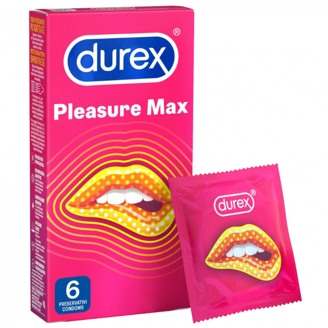 Durex Pleasuremax Προφυλακτικά με Ανάγλυφες Κουκίδες & Ραβδώσεις, 6τεμ