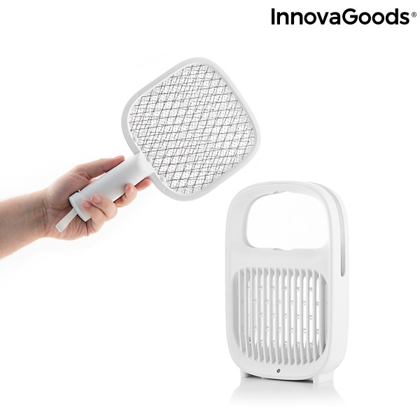 InnovaGoods V0103106  Home Pest 2 in 1 Rechargeable Mosquito Repellent Lamp and Insect-killing Racquet Swateck - επαναφορτιζόμενη λάμπα και Ρακέτα που σκοτώνει τα έντομα  και τα κουνούπια