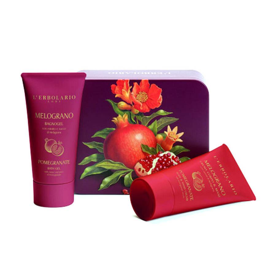L Erbolario Melograno/Pomegranate Limited Edition Beauty Box With Body Bath 75ml & Body&Hand Cream 75ml
