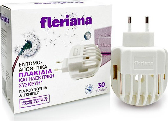 Power Health Fleriana, Εντομοαπωθητικά Πλακίδια & Ηλεκτρική Συσκευή Για Κουνούπια & Σκνίπες, 30 πλακίδια