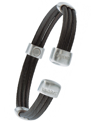 Sabona βραχιολι καρπου Trio Cable Black/Satin