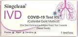 Singclean IVD Covid-19 Test Kit Colloidal Gold Method Nasal Swab Τεστ Ανίχνευσης COVID-19 με Ρινικό Δείγμα - 1 Τεμάχιο