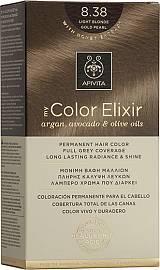 Apivita My Color Elixir Μόνιμη Βαφή Μαλλιών No 8.38 Ξανθό Ανοιχτό Μελί Περλέ