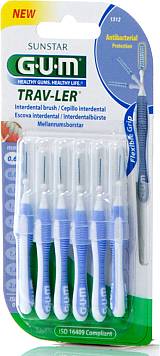 GUM Trav-ler Μεσοδόντια Βουρτσάκια 0.6mm σε χρώμα Μπλε 6τμχ